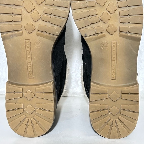 Tommy Hilfiger Womens Black Faux Sherpa Top Lace Combat Winter Boots SZ US 8 M - Picture 10 of 11